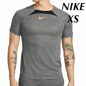 XS 新品 NIKE ナイキ メンズ Tシャツ ドライ アカデミー GX 半袖 DRI-FIT トレーニングトップ 速乾 サッカー メッシュ 黒 グレー