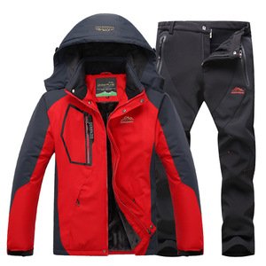 新作 スキーウェア メンズ　スノーボードウェア マウンテンジャケット 上下セットスキーパンツ 男女兼用　防風保温 L~5XL　赤系