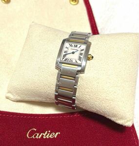 Cartier カルティエ　タンクフランセーズ　SM コンビ　腕時計　保存袋付き