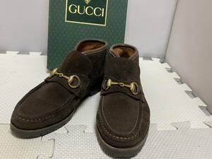 GUCCI グッチ ビットモカシン ショートブーツ　スエード 茶色 36 1/2 23.5㎝