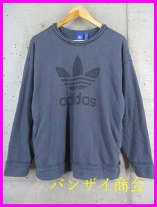 0290ｍ64◆ユーズド加工◆adidas アディダス トレフォイル スエットトレーナー M/ウォッシュ加工/ジャージ/アメカジ/スポーツ