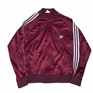 80s adidas ATP トラックジャケット USA製 エンジ M ビンテージ ジャージ アディダス