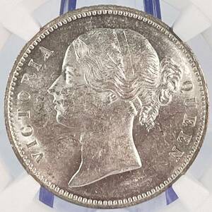『MS62 高鑑定』 1840年 B&C ヤングヘッド イギリス領 インド 1ルピー 銀貨 ウィリアム ワイオン NGC シルバー アンティーク モダン コイン