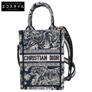 新品同様 Christian Dior S5555CRGO_M928 Dior Book Tote バーティカルバッグ ミニ トワル ドゥ ジュイ リバース エンブロイダリー