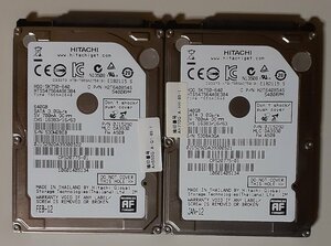 4229 2.5インチ 内蔵SATAハードディスク 640GB HITACHI HTS547564A9E384 2個 9.5mm 5400rpm 正常 使用694/17782時間 Mac/Win