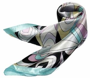 かわいいシルク調スカーフ　中判 60cm正方形スカーフリボン　事務服 企業制服スカーフ 人気柄スカーフ (NO.10000698）