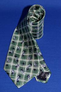 ｄｕｎｈｉｌｌ　ダンヒル　・イタリア製　ネクタイ　グリーン系色　サイズ：１４１㎝X４～９㎝（中古）
