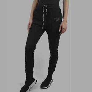 Ae12《美品》BLVCK PARIS ブラックパリ MINIMALIST SWEATS | TERRY COTTON スウェットパンツ ジャージ XS ブラック レディース 女性用