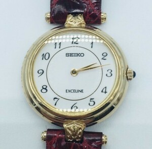 【9687】SEIKO セイコー EXCELINE エクセリーヌ 4N20-0860 クォーツ 2針 ゴールド レディース 腕時計