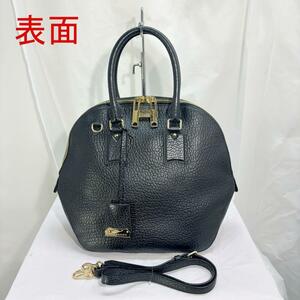 【中古】バーバリー BURBERRY ハンドバッグ ショルダーバッグ 2WAY ブラック レザー ゴールド金具 レディース 147388