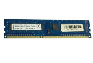 【中古パーツ】PC3 本体用 DDR3 メモリ kingston 4GB 1R*8 PC3L-12800U-11-12-A1 4GBx1枚　計4GB ■Ｍ（123）