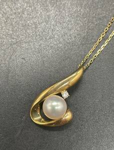 ミキモト　MIKIMOTO K18 パール ネックレス 3g 40cm ／pearl necklace jewelry ／17409