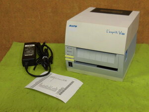 [A17322] SATO レスプリ T408v-exCUT USB／有線LAN／RS-232C BARCODE PRINTER テスト印字確認済み ▼現状品 ACアダプタ付き