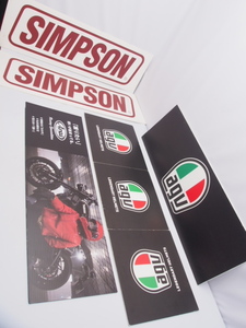 新品!! ヘルメットメーカー SIMPSON シンプソン Arai アライ AGV エージーブイ 掲示物 掲示用POP ディスプレイ インテリア セット