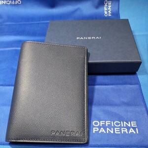 OFFICINE PANERAI 正規 パスポートケース カード入れ 手帳カバー パネライ ロゴ 入り 専用 箱 付き 非売品 ノベルティ 紺 ネイビー ケース