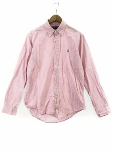 Ralph Lauren ラルフローレン ストライプ シャツ sizeM/ピンク×ホワイト ■◇ ☆ eac9 メンズ