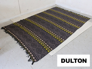 ■P742■展示品■DULTON/ダルトン■インド製■キリム柄■オリエンタル■ラグ■グレー/イエロー/ホワイト■240cm×150cm