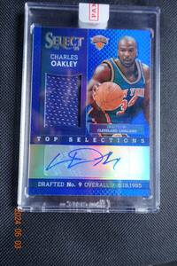 Charles Oakley 2013-14 Panini Select 　 Top Sellections Jersey Autographs Prizm Blue #21/49