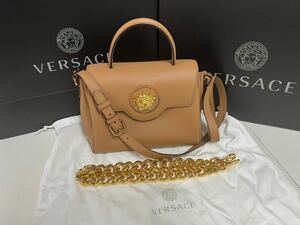 新品未使用品 VERSACE ベルサーチ ヴェルサーチェ ハンドバッグ ショルダー 2way レザー 鞄 チェーン ゴールド金具 ラ メデューサ