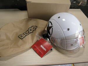 【新品】Beon　ベオン ヘルメット T-103 ECER 22-05 ホワイト系 星 L 59-60 バイクウェア