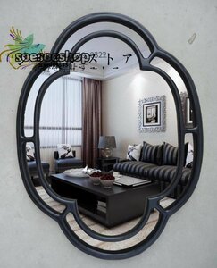 鏡 アンティーク調 壁掛け鏡 壁掛け ウォールミラー 豪華鏡 2色選択可能 55x73cm