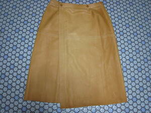 ゲンテン　大きめサイズ　オレンジ系　羊革　巻きスカート　Ｍ