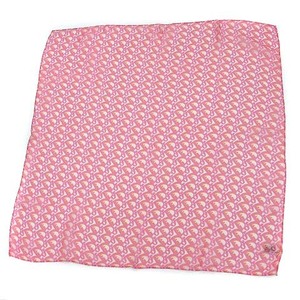 クリスチャンディオール Christian Dior トロッター シアー シルク スカーフ チーフ バッグチャーム 60cm ピンク