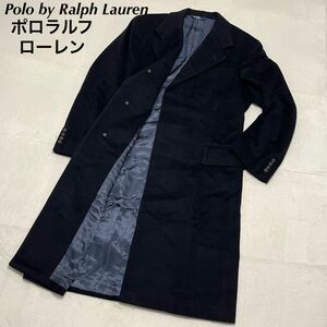 ポロラルフローレン　Polo by Ralph Lauren ロングコート トレンチコート 黒 BLACK ネイビー navy 毛 ウール