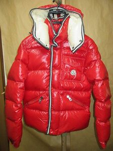 モンクレール 　MONCLER BRANSON フード　ロゴ　ワッペン ダウン ジャケット 赤　2　国内正規品