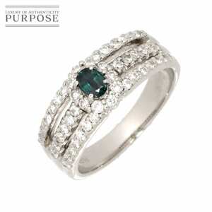 リング 10号 アレキサンドライト 0.18ct ダイヤ 0.49ct Pt プラチナ 指輪 【ソーティング付き】 Alexandrite Ring 90191168