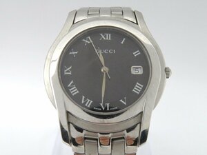 1円◆稼働◆ グッチ シルバー クオーツ ユニセックス 腕時計 N963