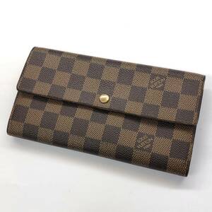 中古 LOUIS VUITTON ルイヴィトン 長財布 ダミエ ポルトフォイユ サラ N61734