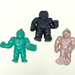 ジャンク品 [森永 キン肉マン チョコスナック]ファイツ人形 3体セット(イワオ、キン肉マン) のび消し キン消し キンケシ のびのび