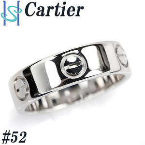 カルティエ ラブ リング K18 ホワイトゴールド #52 地金のみ 石なし Cartier 送料無料 美品 中古 SH94585