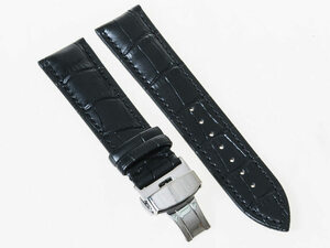 腕時計 交換用パーツ 合金製 Dバックル バタフライバックル/ダブルタイプ/幅24mm#ブラック FA-44859