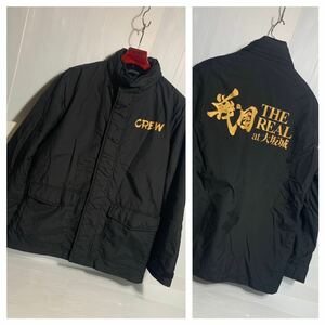 戦国　THE REAL at 大坂城　センゴクザリアルアット大坂城　収納フード　CREW クルージャケット　ジャンパー　ジャンバー 黒　M