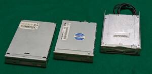 【中古・送料無料】FDDフロッピーディスクドライブ3台まとめて■Panasonic JU-256A046PC■MITSUMI TC-FD35M-3B2■Y-E_DATA YD-8V08