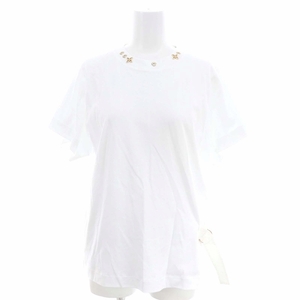 ルイヴィトン LOUIS VUITTON モノグラム装飾 サイドスリットTシャツ 半袖 S 白 ホワイト RW191W /HS ■OS レディース