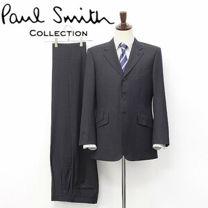 ◆Paul Smith Collection/ポールスミス コレクション ストライプ柄 3釦 スーツ チャコール