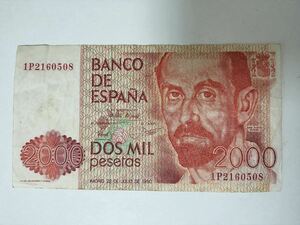 A 1273.スペイン1枚紙幣 世界