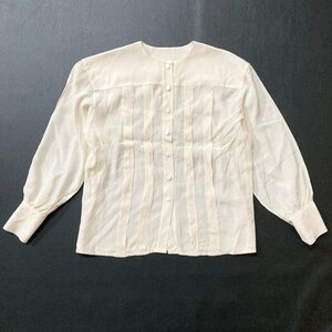 ★vintage Christian Dior PRET-A-PORTER クリスチャンディオールプレタポルテ トップス 薄手シャツ オフホワイト レディース M 0.14kg★