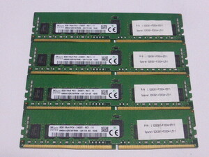 メモリ サーバーパソコン用 SK hynix DDR4-2400 (PC4-19200) ECC Registered 8GBx4枚 合計32GB 起動確認済です HMA41GR7AFR4N-UH③
