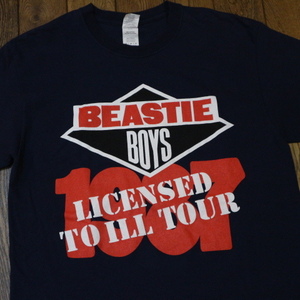美品 BEASTIE BOYS Licensed To Ill Tour 1987 Tシャツ M ネイビー ビースティボーイズ バンド hiphop raptee rundmc defjam publicenemy