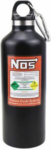 NOSの窒素ボトル型 漏れ防止 カラビナ付き ステンレスボトルBK500ml