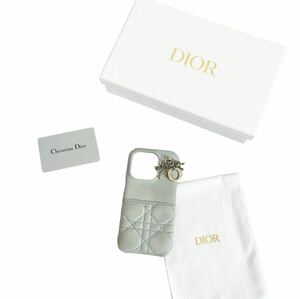 早い者勝ち Christian Dior レディディオール カナージュ iPhone14proケース ブルーグレー