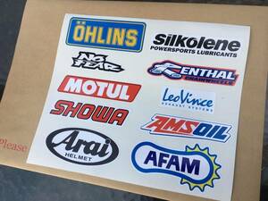 送料無料 OHLINS NO FEAR MOTUL AMSOIL AFAM Decal Sticker バイク ラミネート カッティング ステッカー シール デカール セット