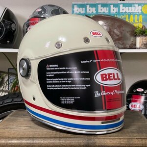 ☆US BELL BULLITT STRIPES GLOSS PEAL WITE ベル ブリット フルフェイスヘルメット パールホワイト/L ◆輸入品 即納 送料無料