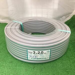 1円スタート　送料無料　100m 新品 弥栄電線 黒白緑　VVFケーブル VVF 2.0-3c DIY 家庭 趣味 電線　工事