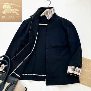 ★大きいサイズ★美品★バーバリー BURBERRY 44-46/XL-3L ノバチェックコンビ☆ストレッチサマージャケット スーツ 通勤 フォーマル 旅行