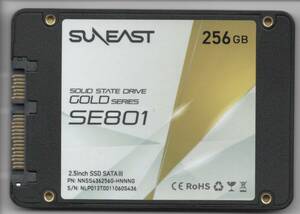 【動作確認済】使用時間少な目 高速SSD 256GB S-ATA SUNEAST SE801